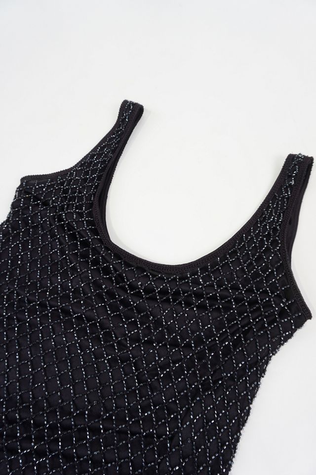 Urban Renewal One-Of-A-Kind Black Sparkle Fishnet Top  #2