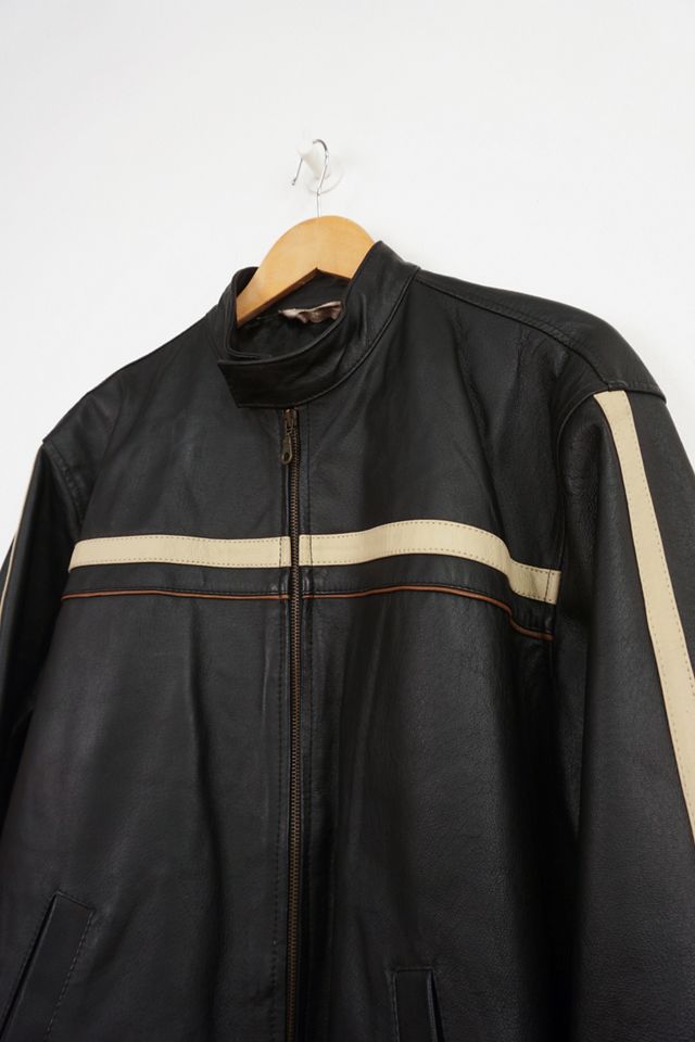 Urban Renewal One-Of-A-Kind Leather Stripe Motocross Jacket  #1