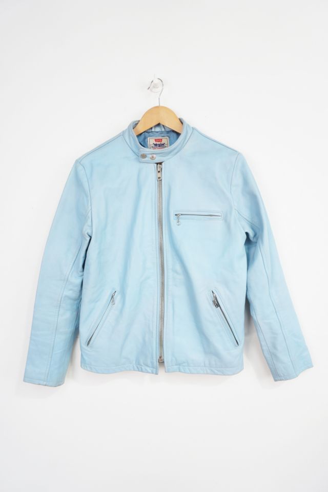 Urban Renewal One-Of-A-Kind Levi's Blue Leather Racing Jacket | Urban ...