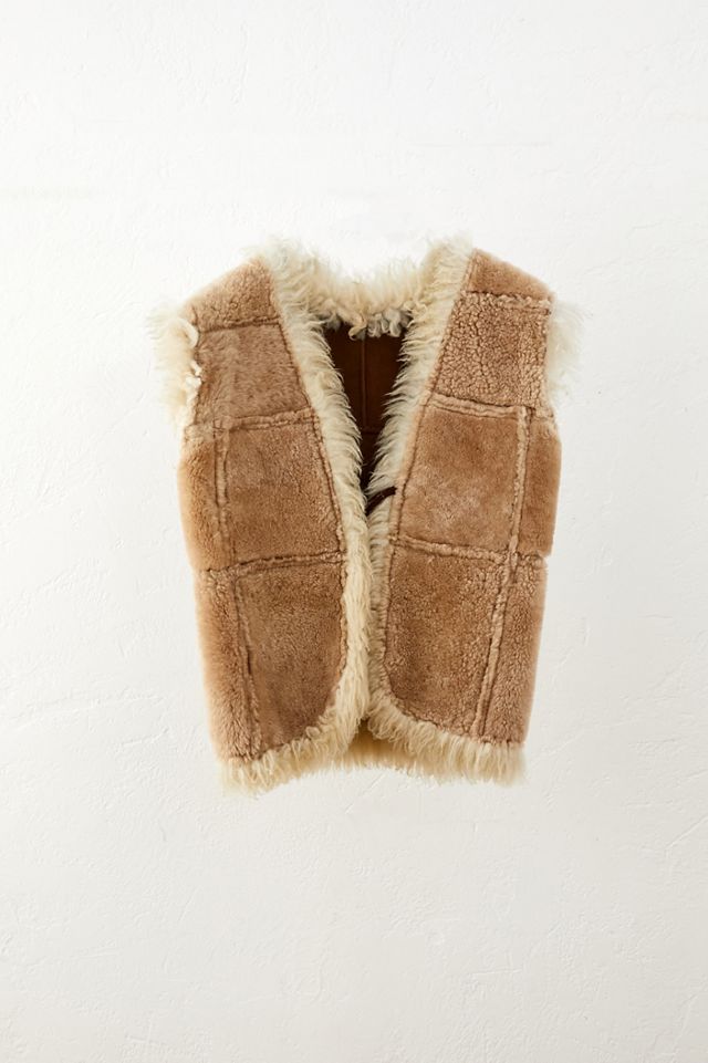 Urban Renewal One-Of-A-Kind Faux Sheepskin Gilet 