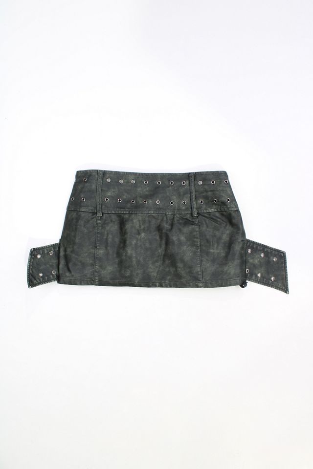 Urban Renewal One-Of-A-Kind Jaded London Faux Leather Buckle Mini Skirt  #2