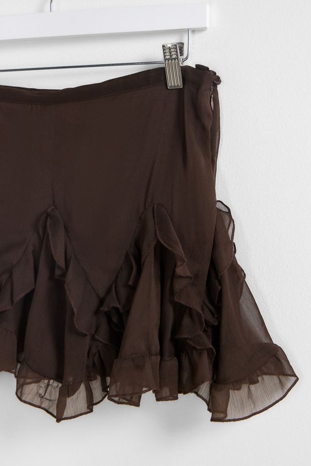 Urban Renewal One-Of-A-Kind Chocolate Sheer Rara Skirt #1