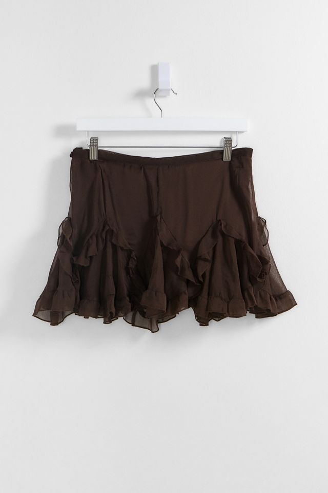 Urban Renewal One-Of-A-Kind Chocolate Sheer Rara Skirt #2