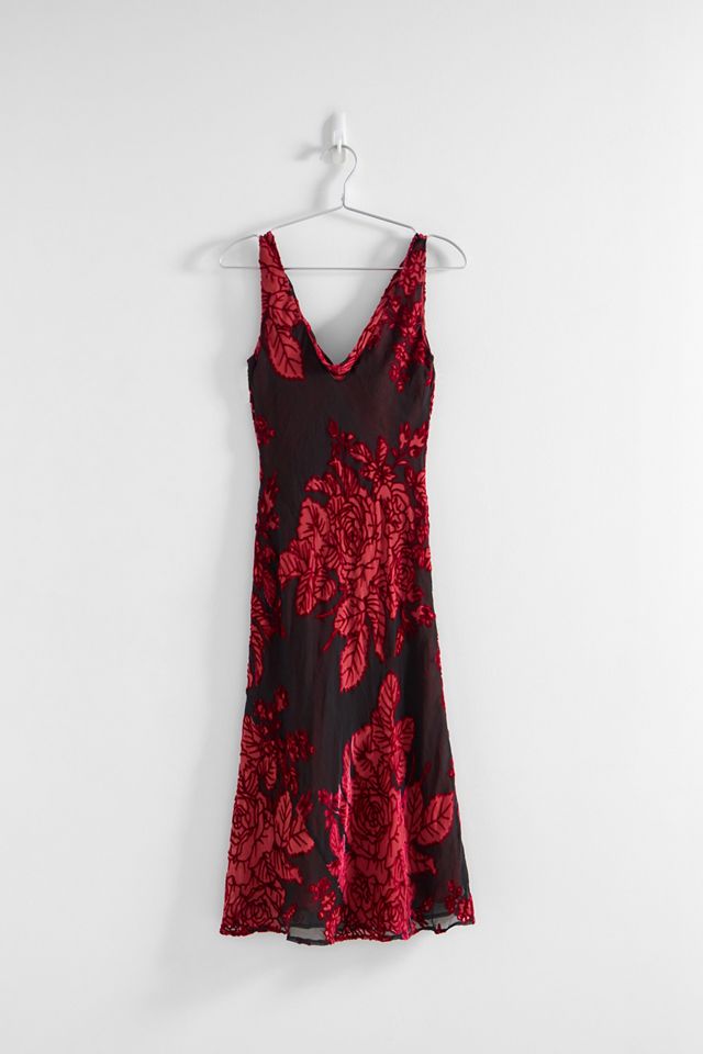 Robe Portefeuille en Velours Devoré Rouge Monsoon Unique Prom Urban Renewal #2