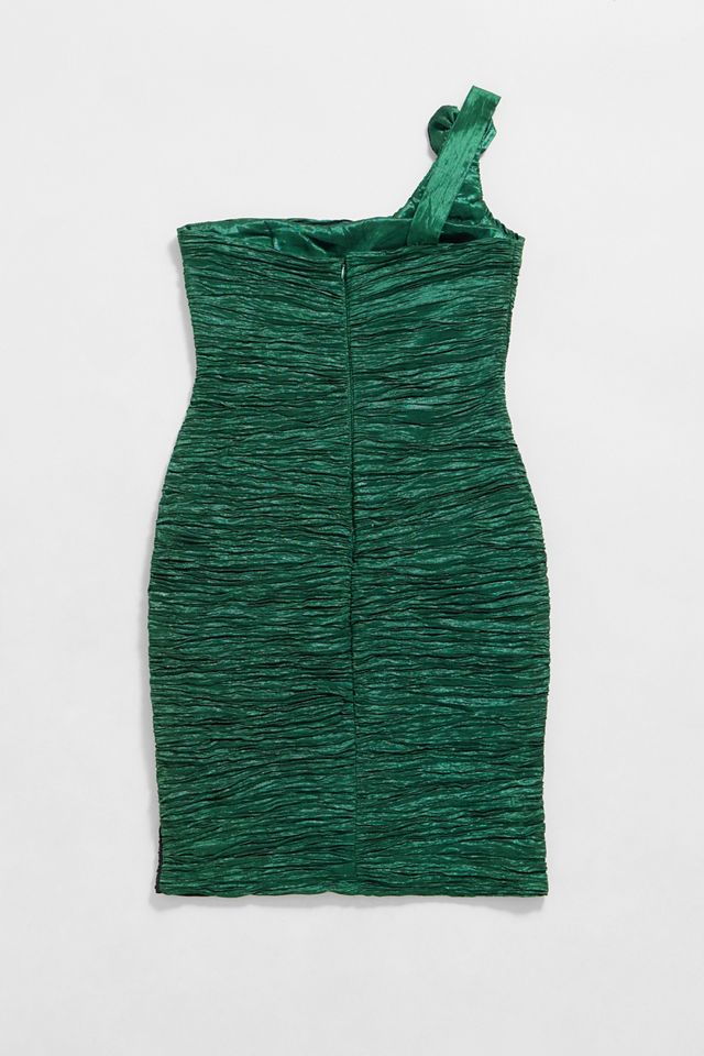 Urban Renewal One-Of-A-Kind Prom Green & Black Asymmetric Ruched Dress #3