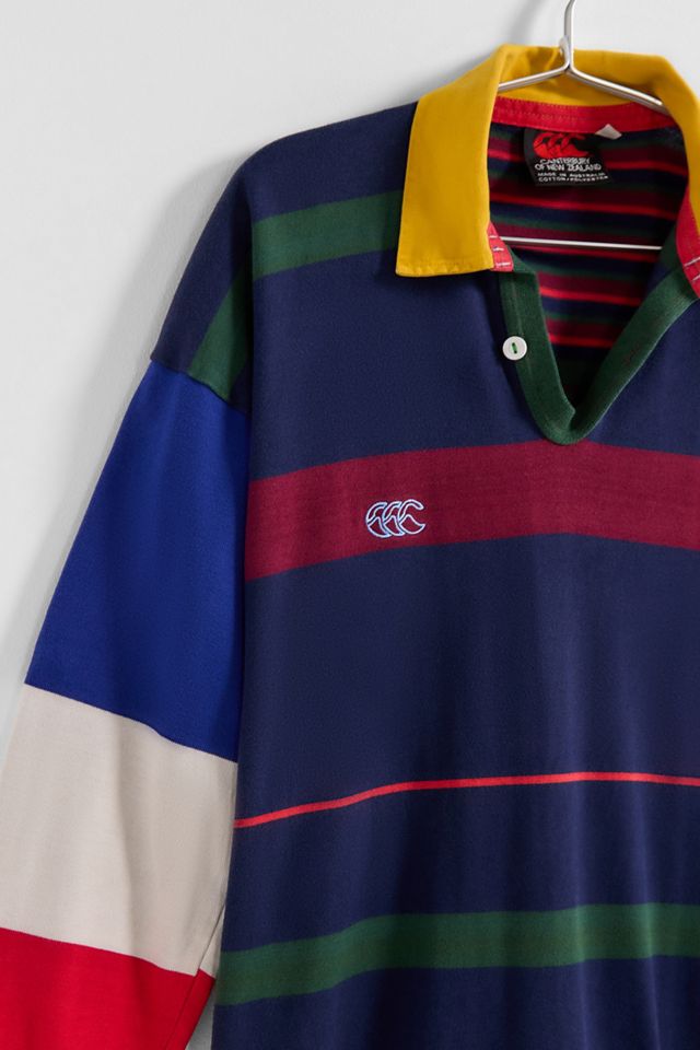 Urban Renewal One-Of-A-Kind Canterbury Stripe Rugby Polo Shirt #3