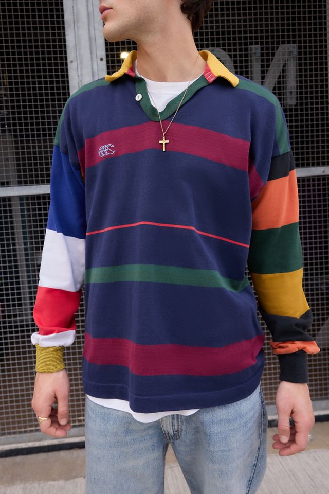 Urban Renewal One-Of-A-Kind Canterbury Stripe Rugby Polo Shirt #1