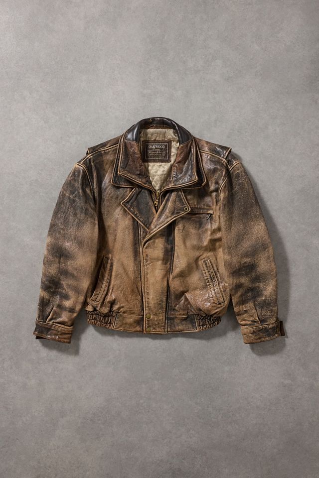 Urban Renewal One-Of-A-Kind Distressed Leather Bomber Jacket #2