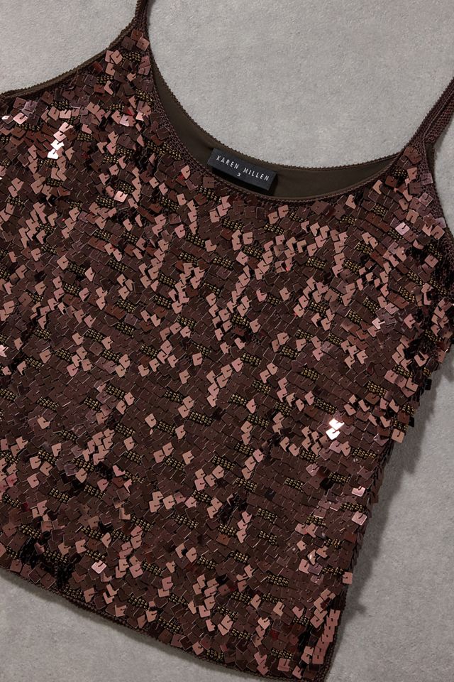 Urban Renewal One-Of-A-Kind Karen Millen Brown Sequin Cami #1