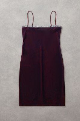 Urban Renewal One-Of-A-Kind Wallis Burgundy Velvet Slip Dress