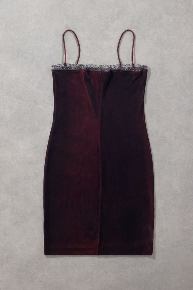 Urban Renewal One-Of-A-Kind Wallis Burgundy Velvet Slip Dress #2