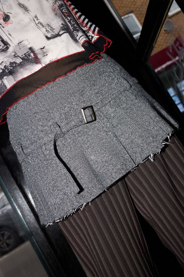 Urban Renewal One-Of-A-Kind Street One Grey Belted Mini Skirt #1