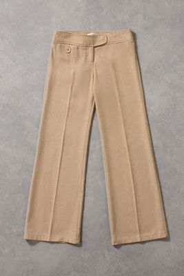 Urban Renewal One-Of-A-Kind Topshop Beige Herringbone Flare Trousers