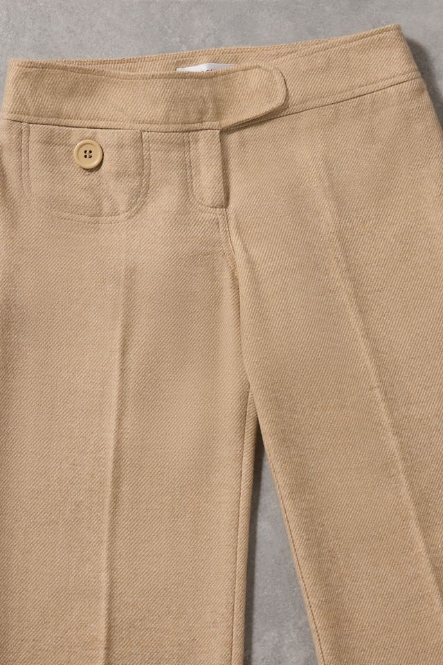 Urban Renewal One-Of-A-Kind Topshop Beige Herringbone Flare Trousers #1