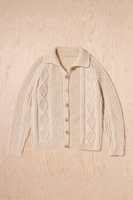 Urban Renewal One-Of-A-Kind Cream Aran Knit Cardigan