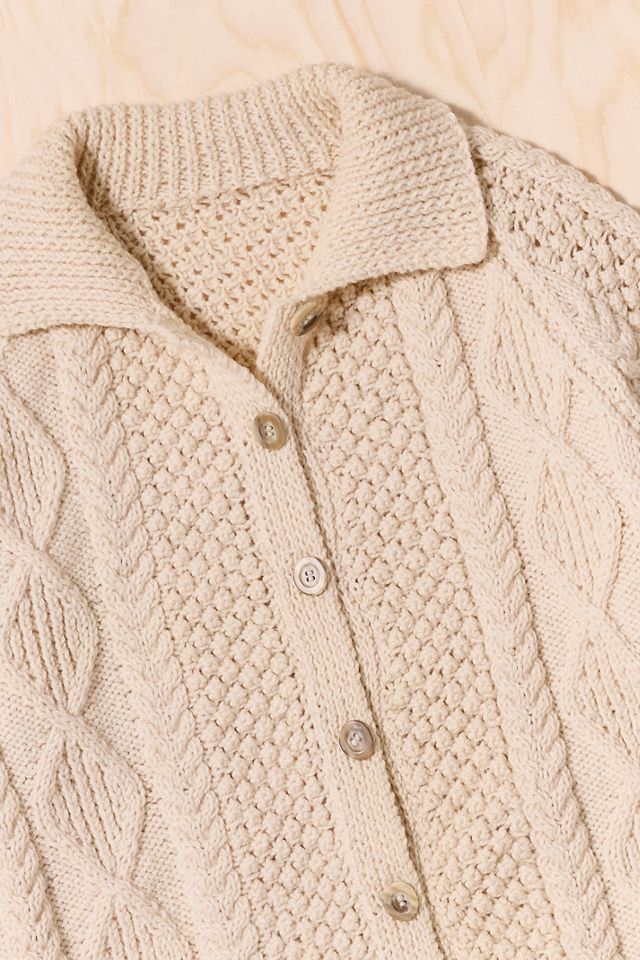 Urban Renewal One-Of-A-Kind Cream Aran Knit Cardigan #1