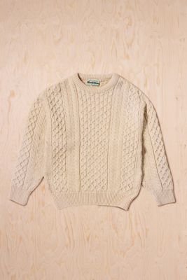 Urban Renewal One-Of-A-Kind Aran Crafts Cream Aran Knit Jumper