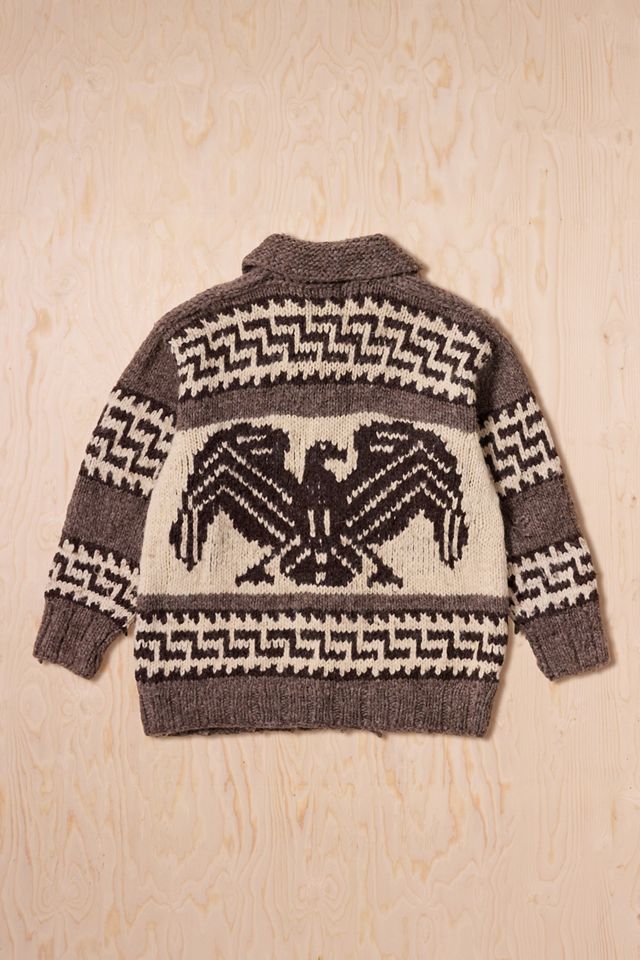 Urban Renewal One-Of-A-Kind Native Heritage Centre Brown Knit Cardigan #4