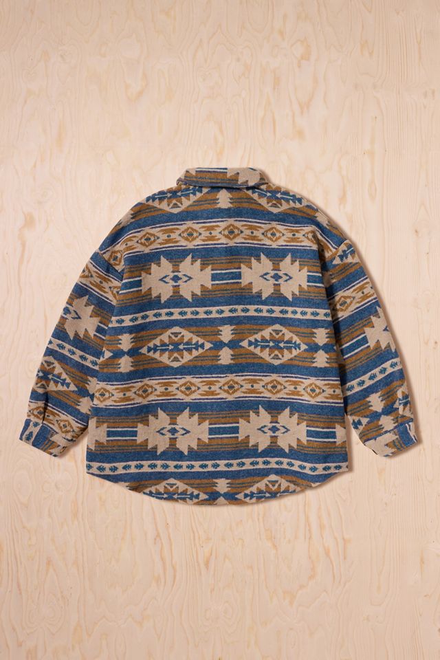 Urban Renewal One-Of-A-Kind Blue Patterned Overshirt #4