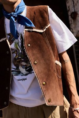 Urban Renewal One-Of-A-Kind Brown Suede Gilet