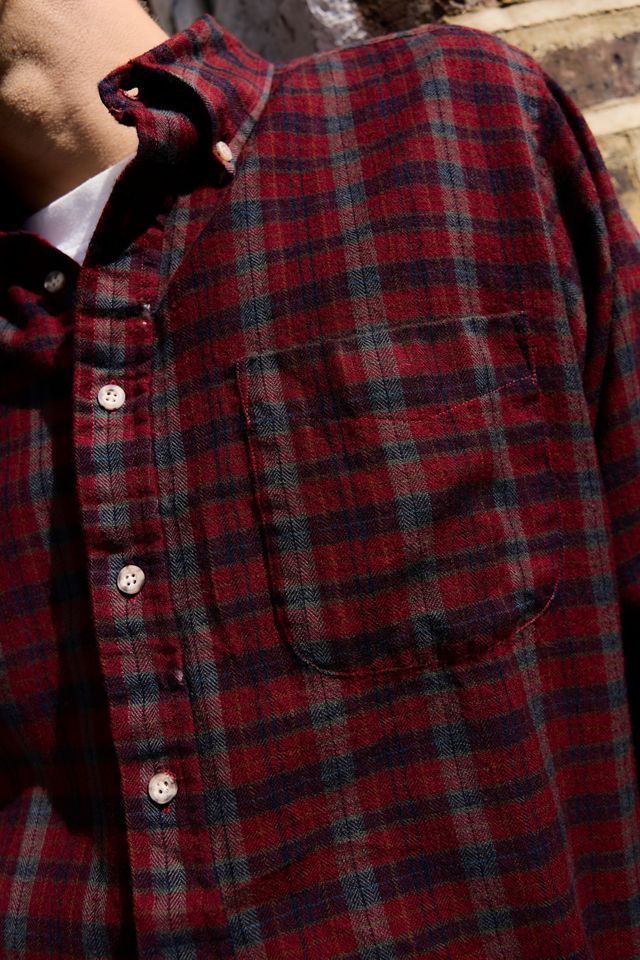 Urban Renewal One-Of-A-Kind Pendleton Red Check Flannel Shirt #1