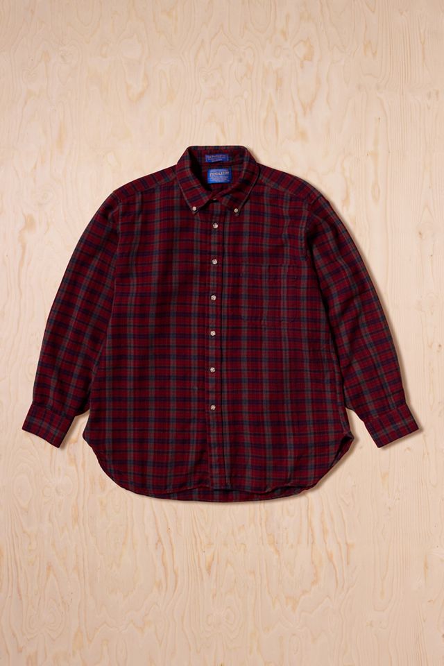 Urban Renewal One-Of-A-Kind Pendleton Red Check Flannel Shirt #2