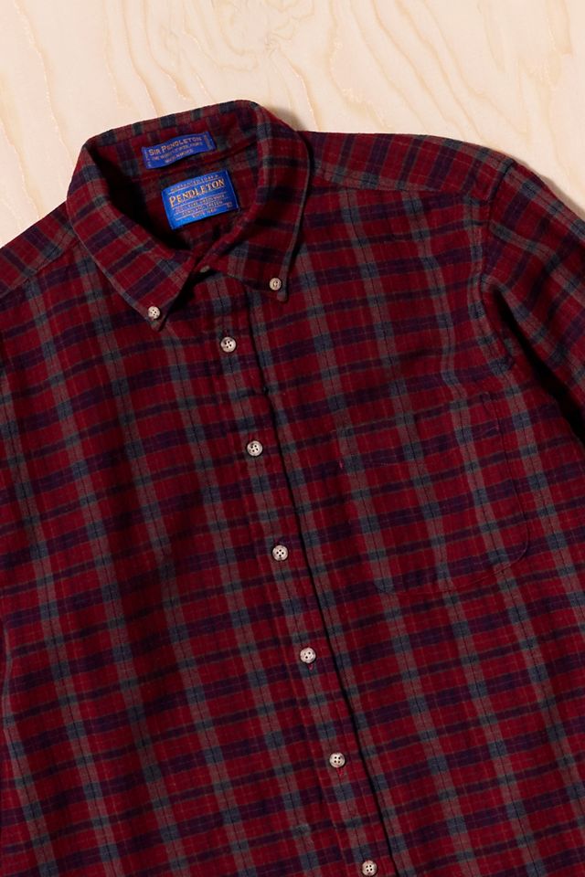 Urban Renewal One-Of-A-Kind Pendleton Red Check Flannel Shirt #3