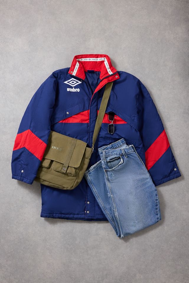 Urban Renewal One-Of-A-Kind Umbro Navy Football Coat