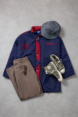 Urban Renewal One-Of-A-Kind Umbro Red & Navy Football Coat