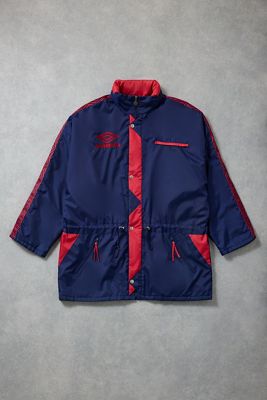Urban Renewal One-Of-A-Kind Umbro Navy & Red Football Coat
