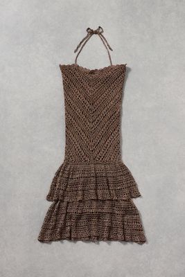 Urban Renewal One-Of-A-Kind Crochet Ruffle Mini Dress