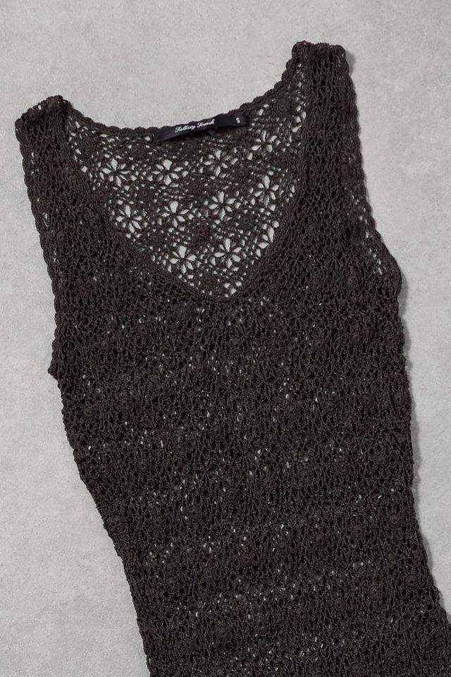 Urban Renewal One-Of-A-Kind Talking French Brown Crochet Top #1