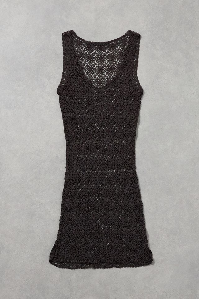 Urban Renewal One-Of-A-Kind Talking French Brown Crochet Top #2