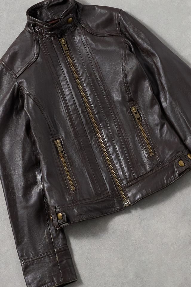 Urban Renewal One-Of-A-Kind MNG Collection Zip-Up Leather Jacket ...