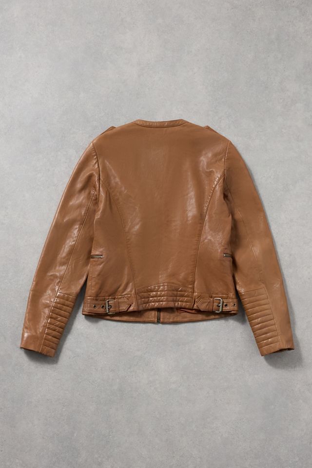 Urban Renewal One-Of-A-Kind NAF NAF Brown Zip-Up Leather Jacket #2