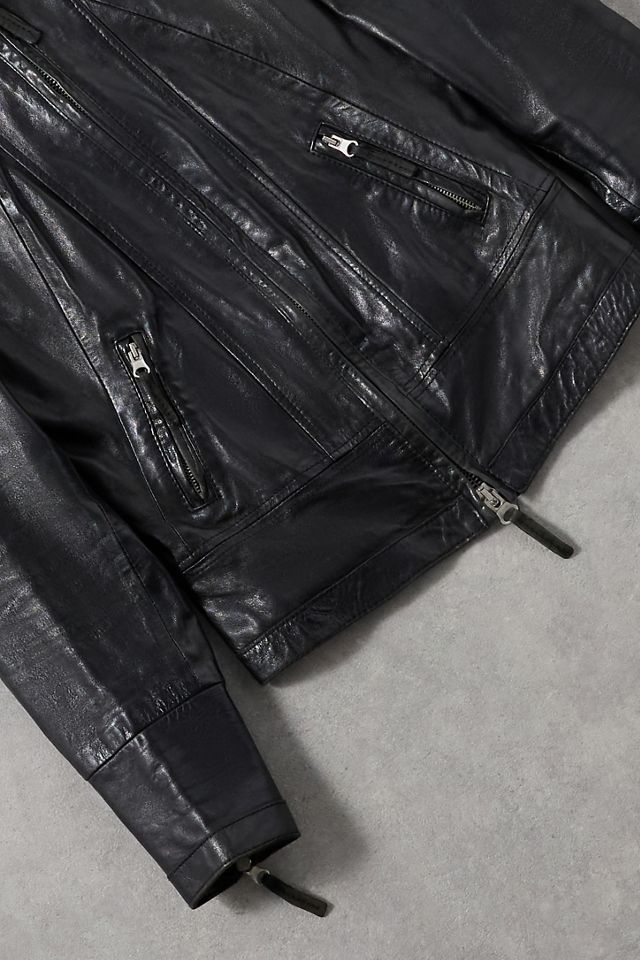 Urban Renewal One-Of-A-Kind Black Zip-Up Leather Jacket #1