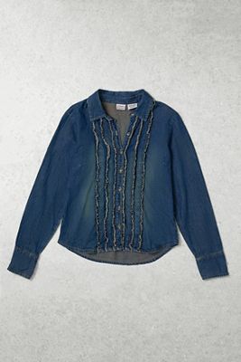 One-of-a-Kind Grunge Arizona Frill Denim Shirt