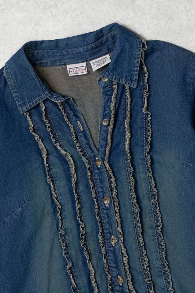 One-of-a-Kind Grunge Arizona Frill Denim Shirt #2