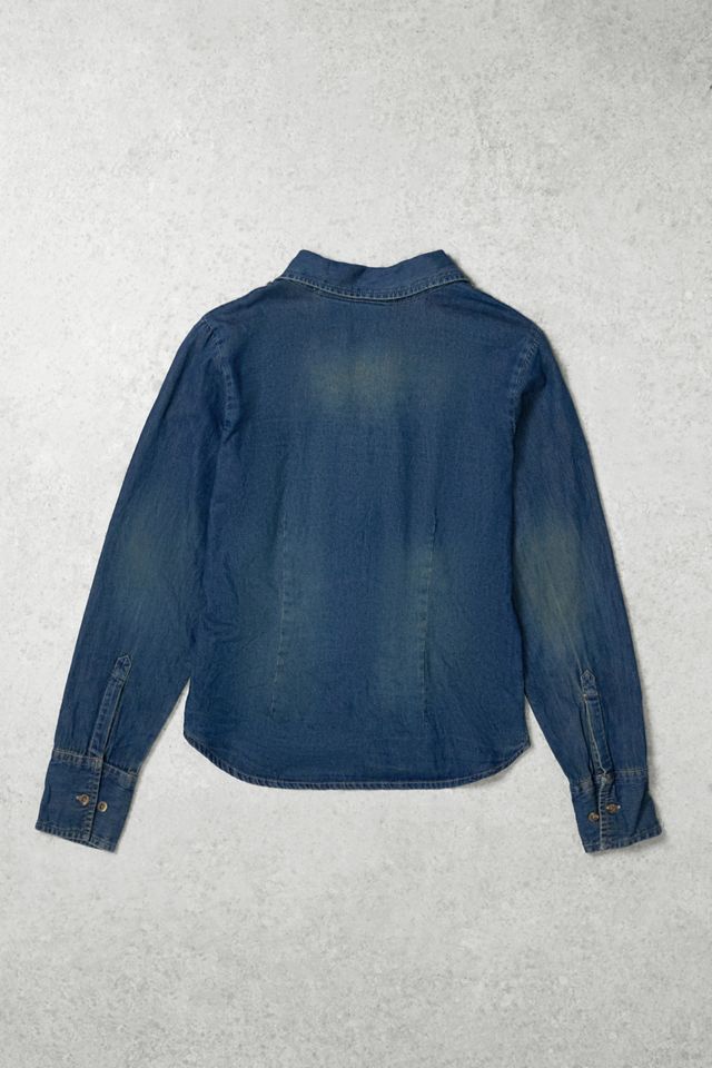 One-of-a-Kind Grunge Arizona Frill Denim Shirt #3