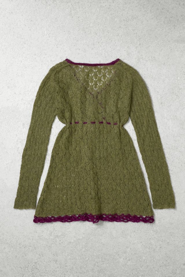 One-of-a-Kind Grunge Amber Green & Purple Knit Top #3