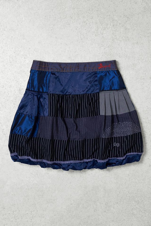 One-of-a-Kind Grunge Desigual Navy Bubble Skirt #3