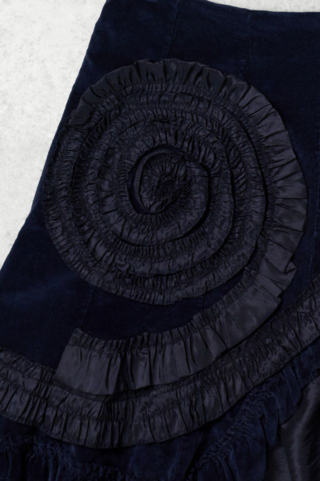 One-of-a-Kind Grunge Corduroy & Frill Midi Skirt #2