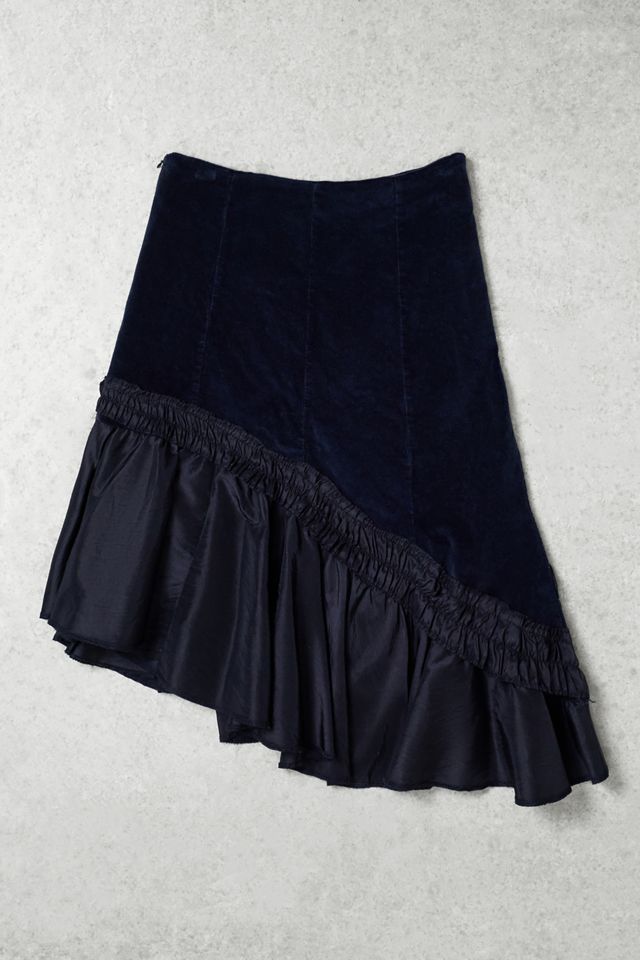 One-of-a-Kind Grunge Corduroy & Frill Midi Skirt #3