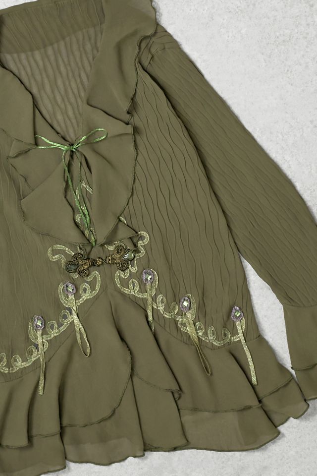 One-of-a-Kind Grunge Sheer Plisse Shirt #1