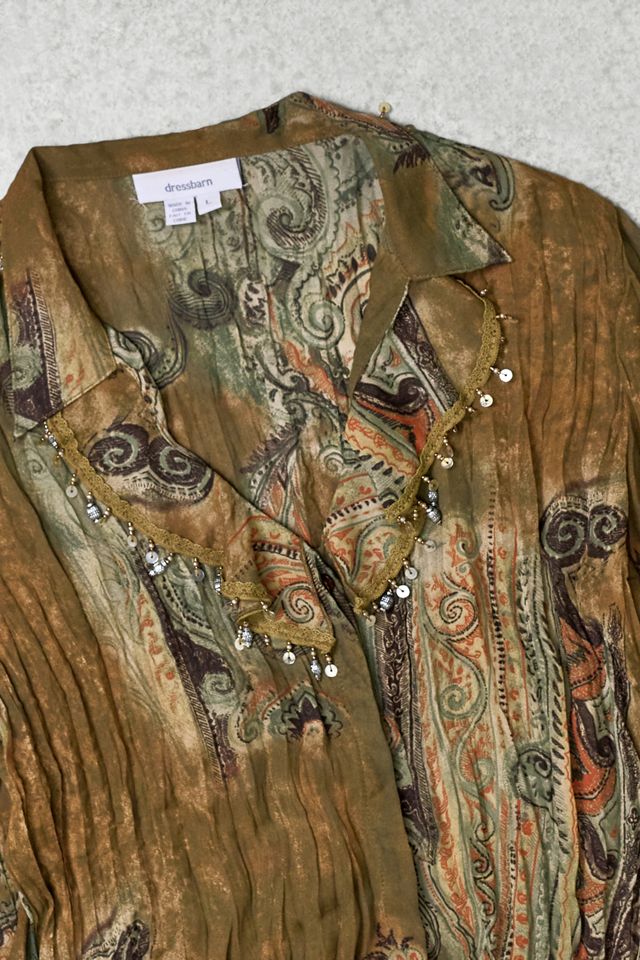 One-of-a-Kind Grunge Paisley Print Shirt #1