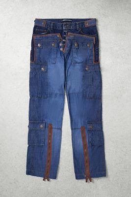 One-of-a-Kind Grunge VSCT Patch Raw Denim Jeans