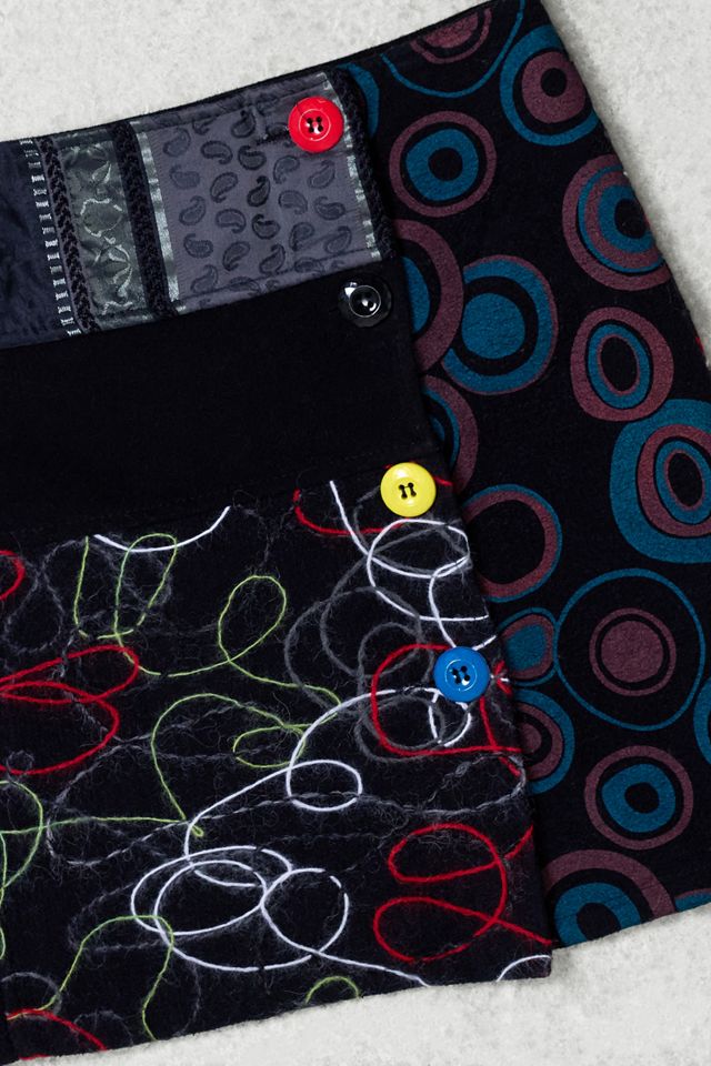 One-of-a-Kind Grunge Cache Cache Spots & Swirls Mini Skirt #2