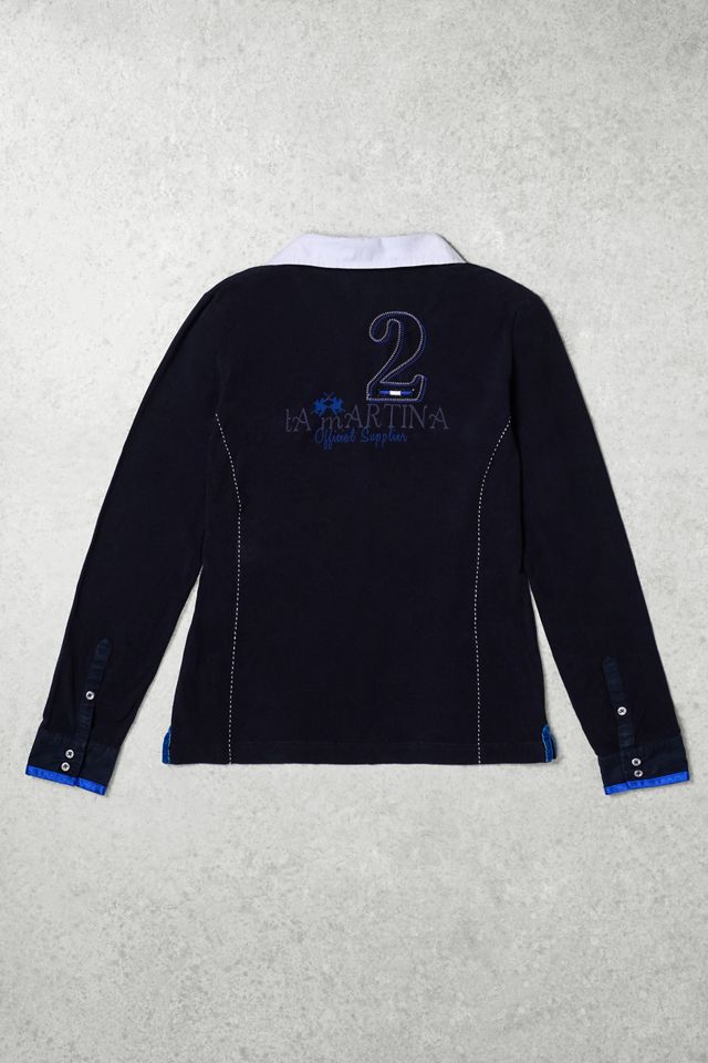 One-of-a-Kind Grunge La Martina Satin Trim Polo Shirt #2