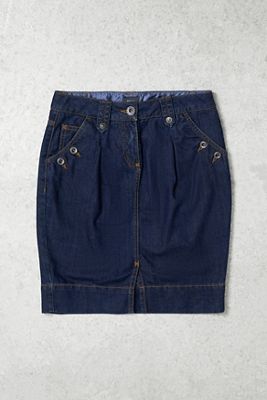 One-of-a-Kind Grunge Mexx Raw Denim Awkward Skirt
