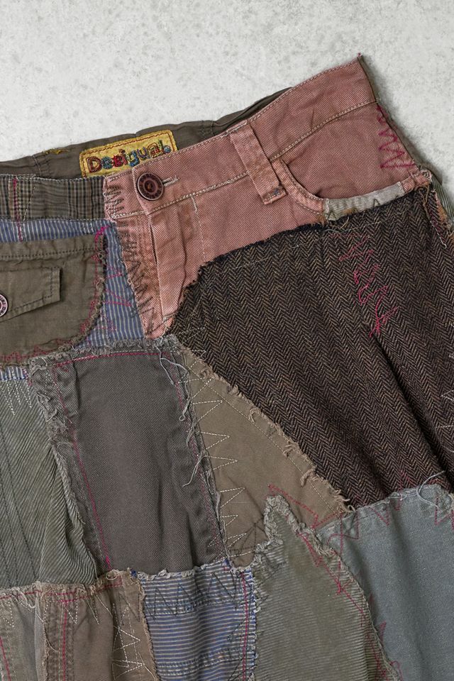 One-of-a-Kind Grunge Desigual Patchwork Awkward Skirt #1